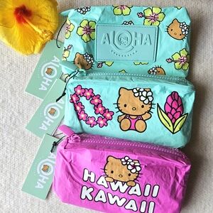 [RARE!] Hawaii DFS | ALOHA COLLECTION X HELLO KITTY Mini Pouch - Set of 3 Piece